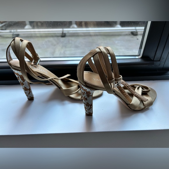 VALENTINO GARAVANI Satin Crystal Embellished Heeled Sandals - Picture 3 of 9
